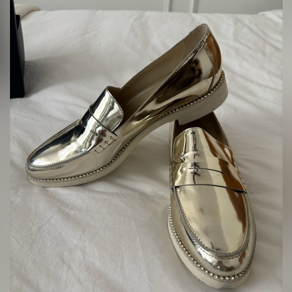 Oscar de la Renta Metallic Loafers